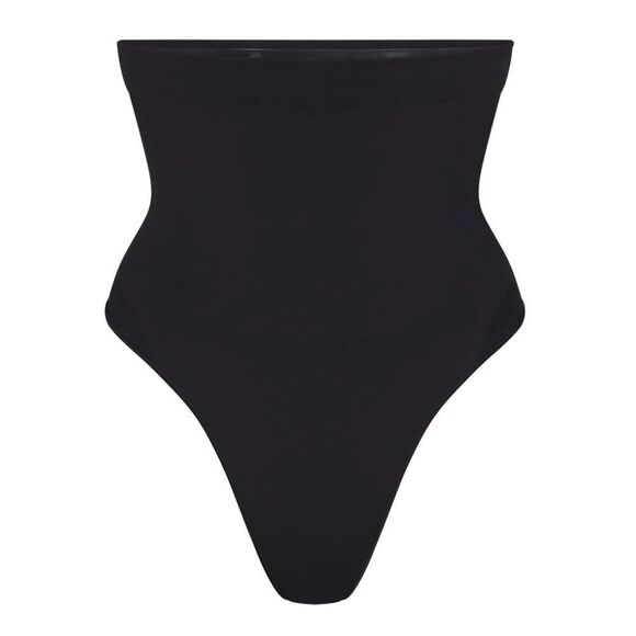 SKIMS Seamless Sculpt High Waisted Core Control Thong In Onyx Black - Picture 1 of 7